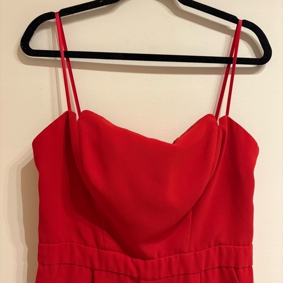 Jill Jill Stuart Red Crepe Strapless Jumpsuit Size 12 - Picture 8 of 12